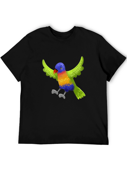 Colorful Parrot Graphic T-Shirt