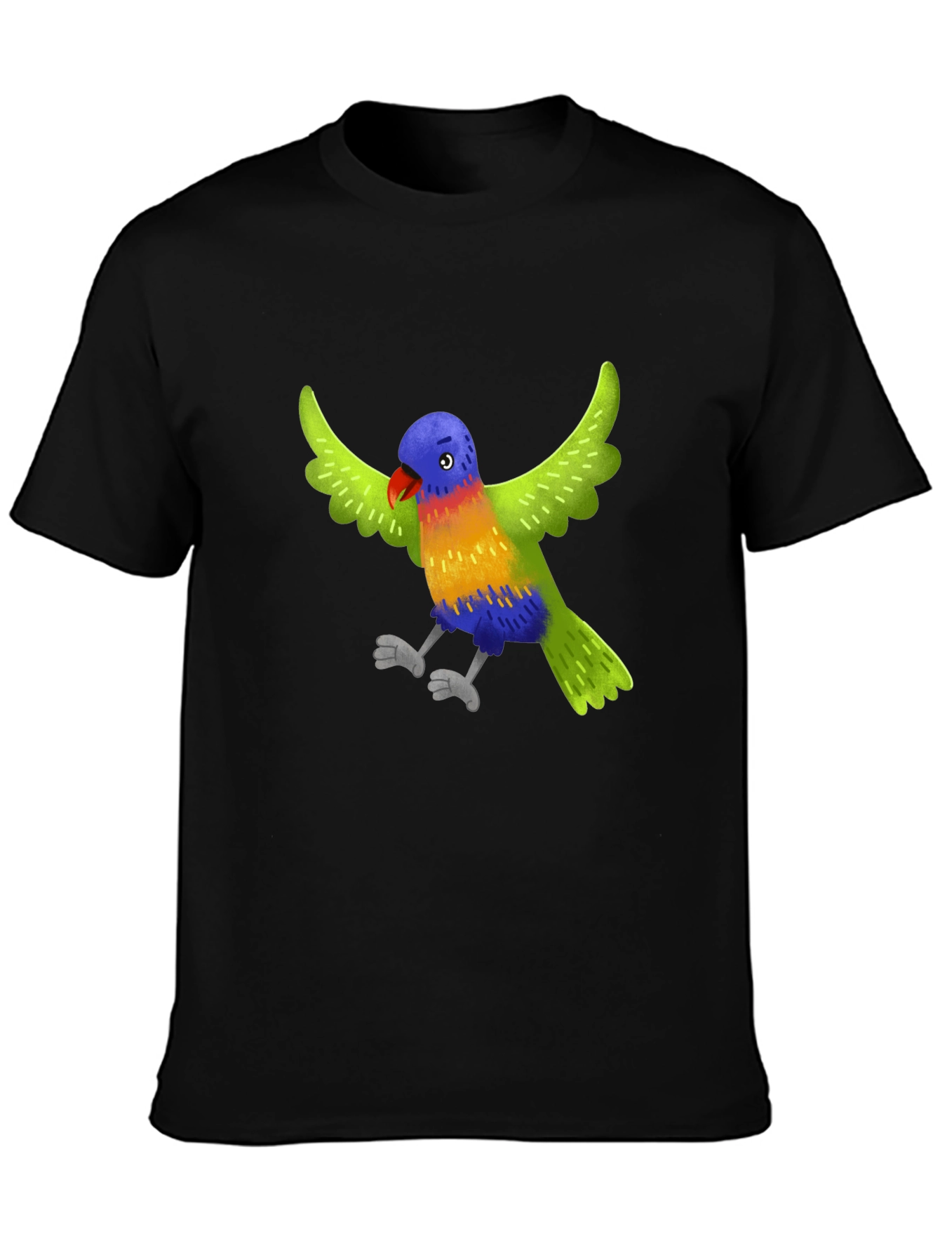Colorful Parrot Graphic T-Shirt