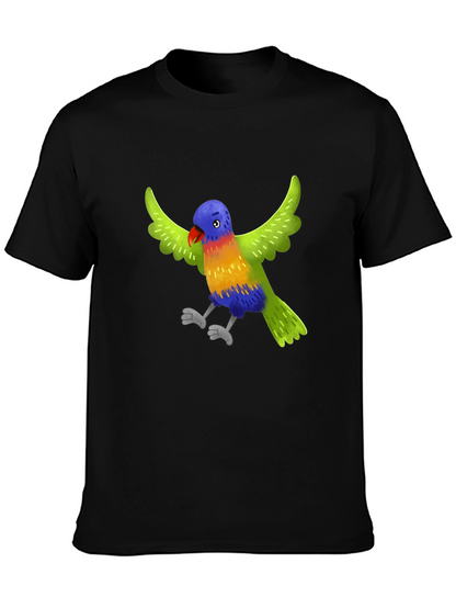 Colorful Parrot Graphic T-Shirt