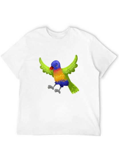 Colorful Parrot Graphic T-Shirt
