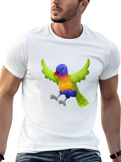 Colorful Parrot Graphic T-Shirt