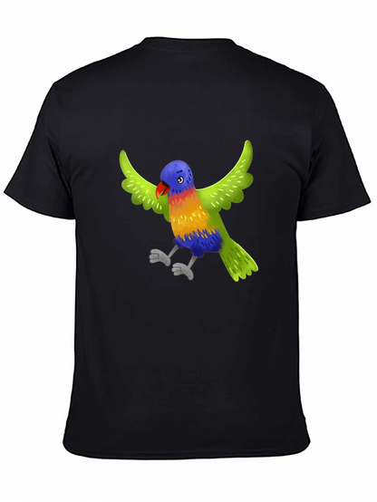 Colorful Parrot Graphic T-Shirt