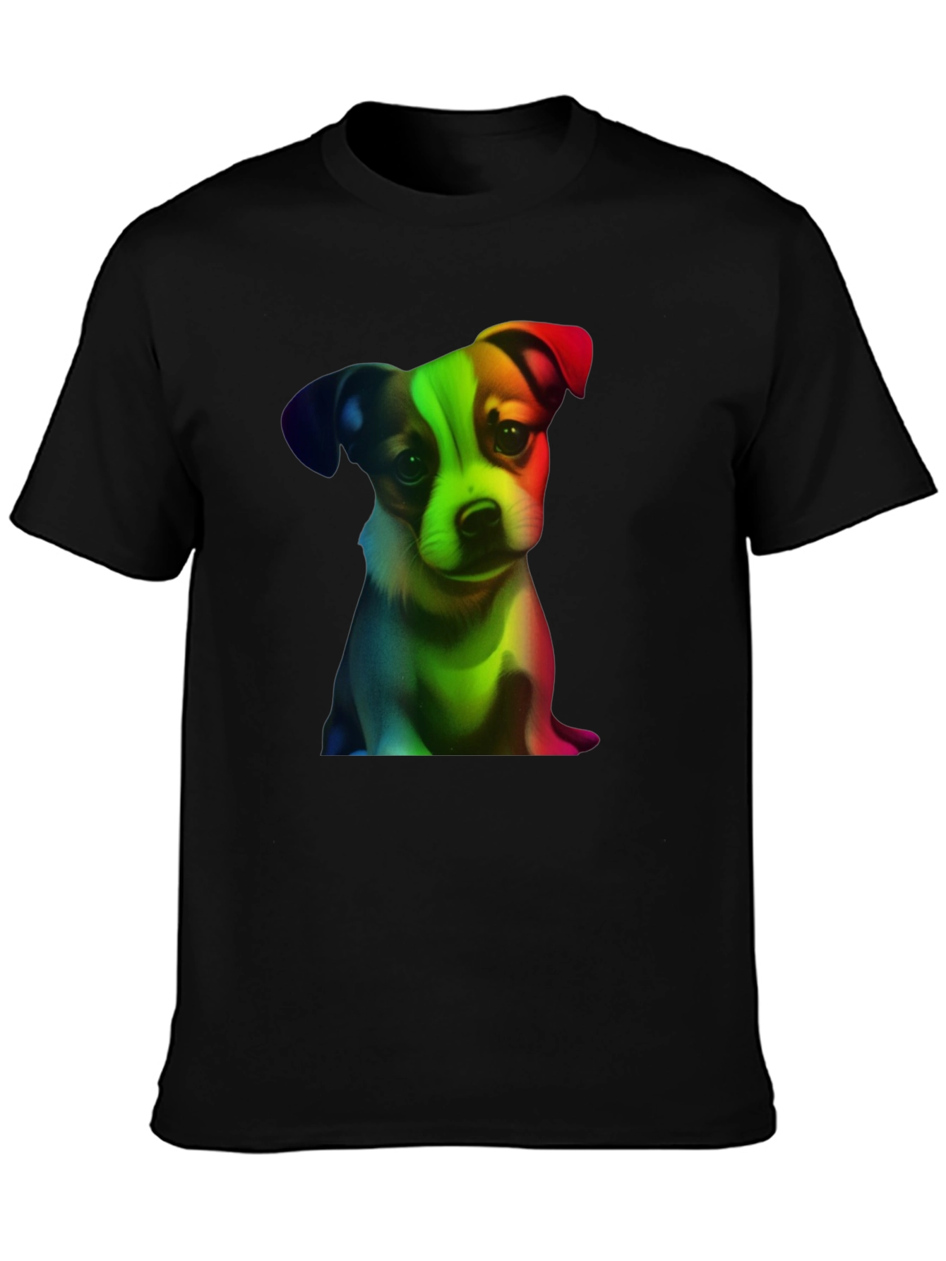 Rainbow Puppy Graphic Tee - Black
