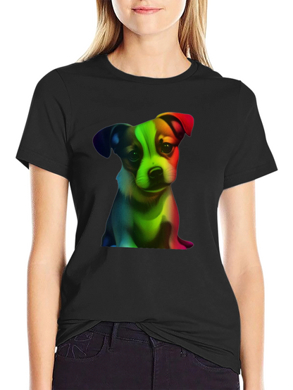 Rainbow Puppy Graphic Tee - Black