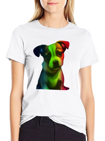 Rainbow Puppy Graphic Tee - Black