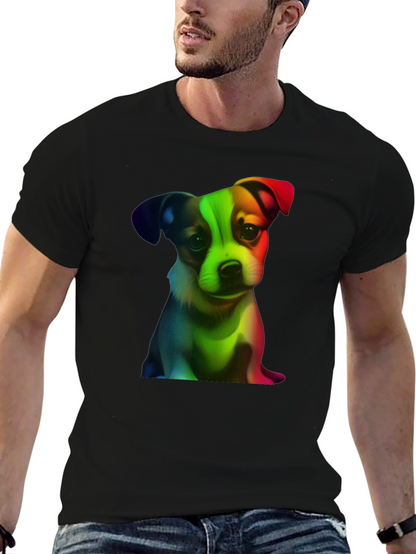 Rainbow Puppy Graphic Tee - Black