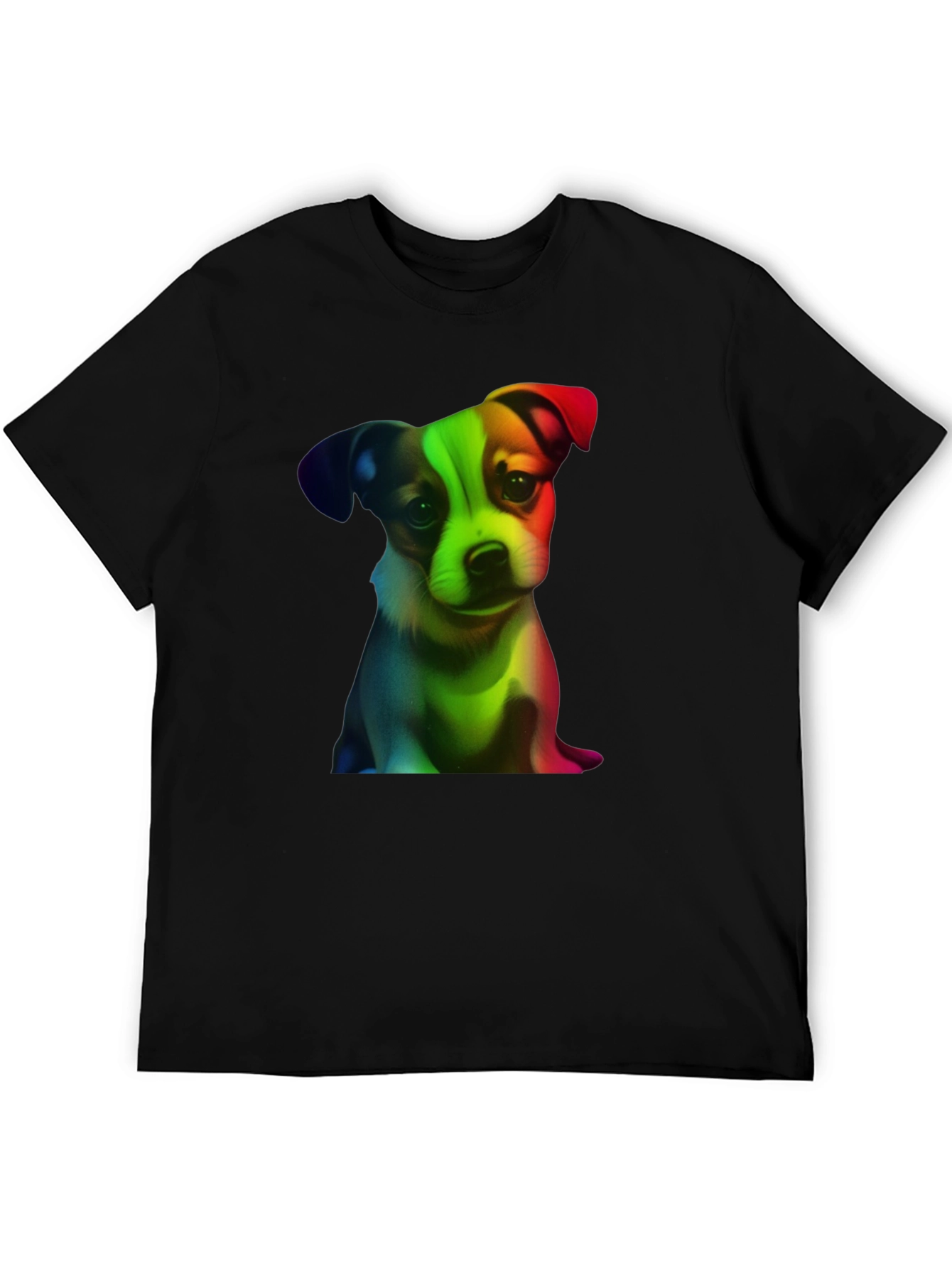 Rainbow Puppy Graphic Tee - Black