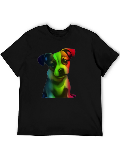 Rainbow Puppy Graphic Tee - Black
