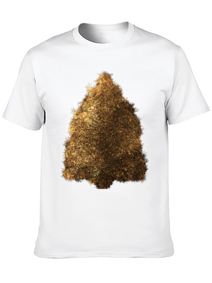 Fuzzy Brown Triangle Graphic Tee - Unisex Black T-Shirt
