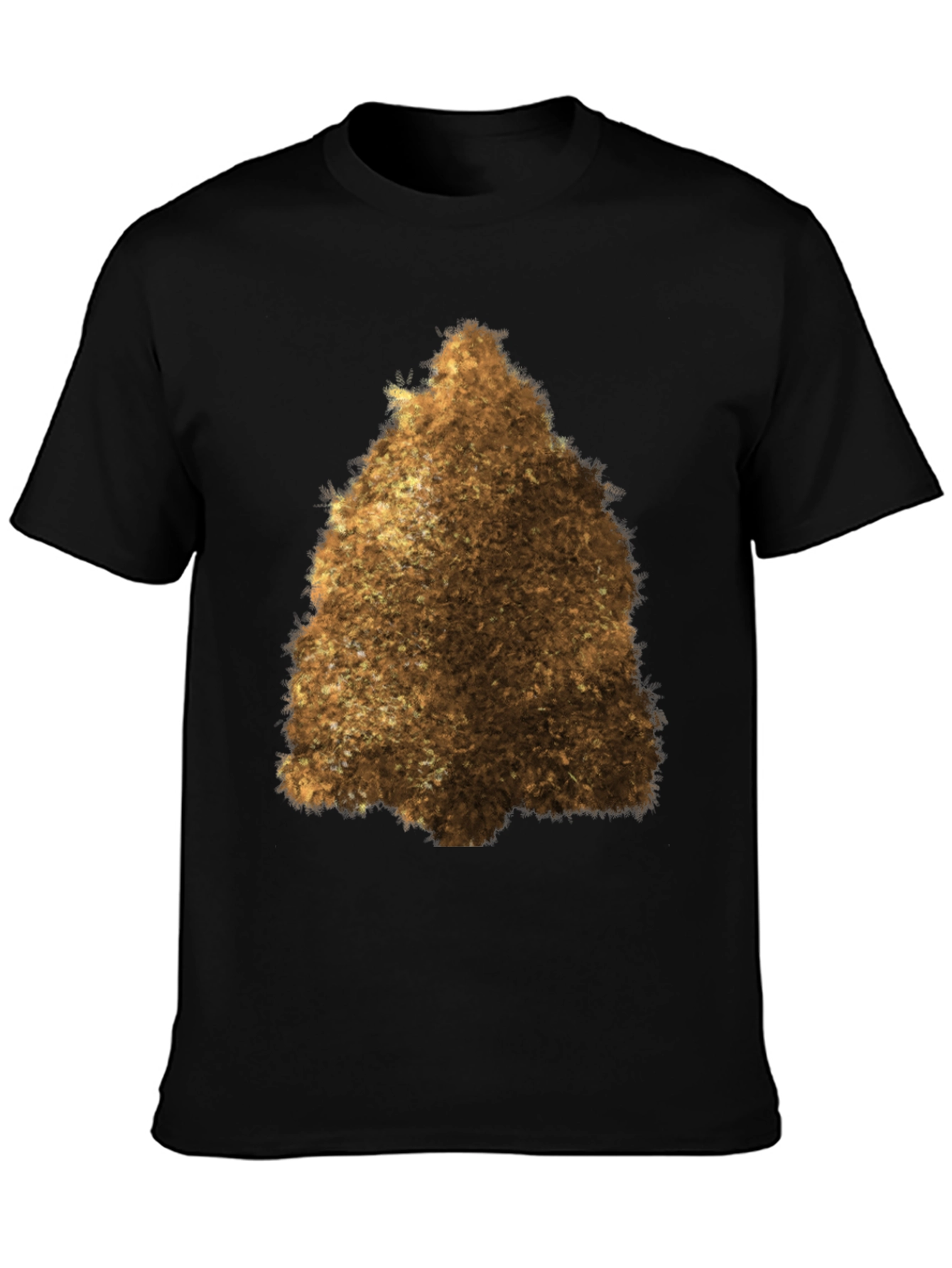 Fuzzy Brown Triangle Graphic Tee - Unisex Black T-Shirt