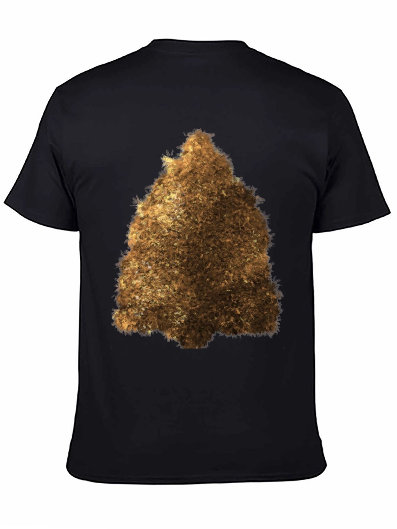 Fuzzy Brown Triangle Graphic Tee - Unisex Black T-Shirt