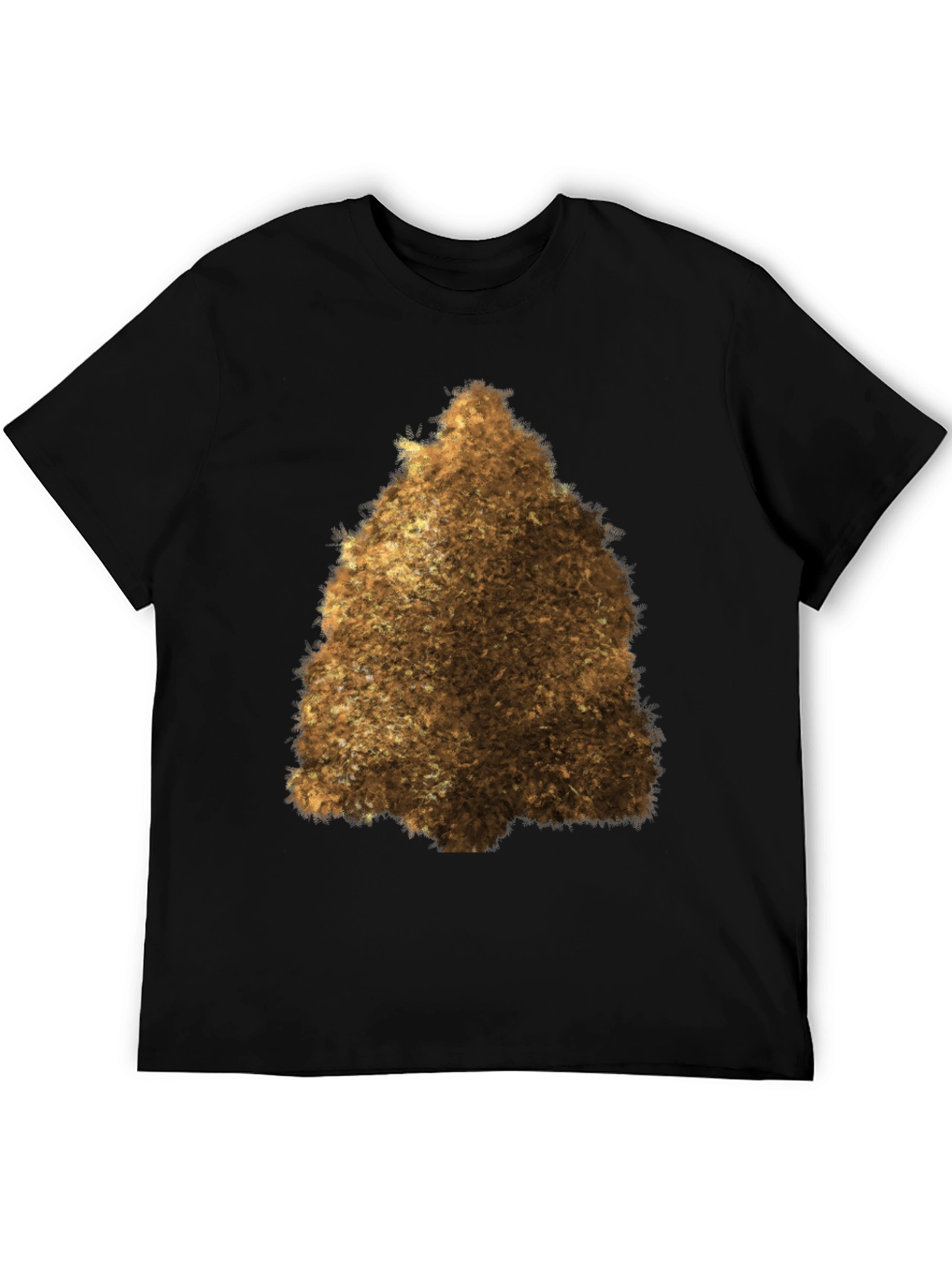 Fuzzy Brown Triangle Graphic Tee - Unisex Black T-Shirt