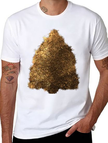Fuzzy Brown Triangle Graphic Tee - Unisex Black T-Shirt