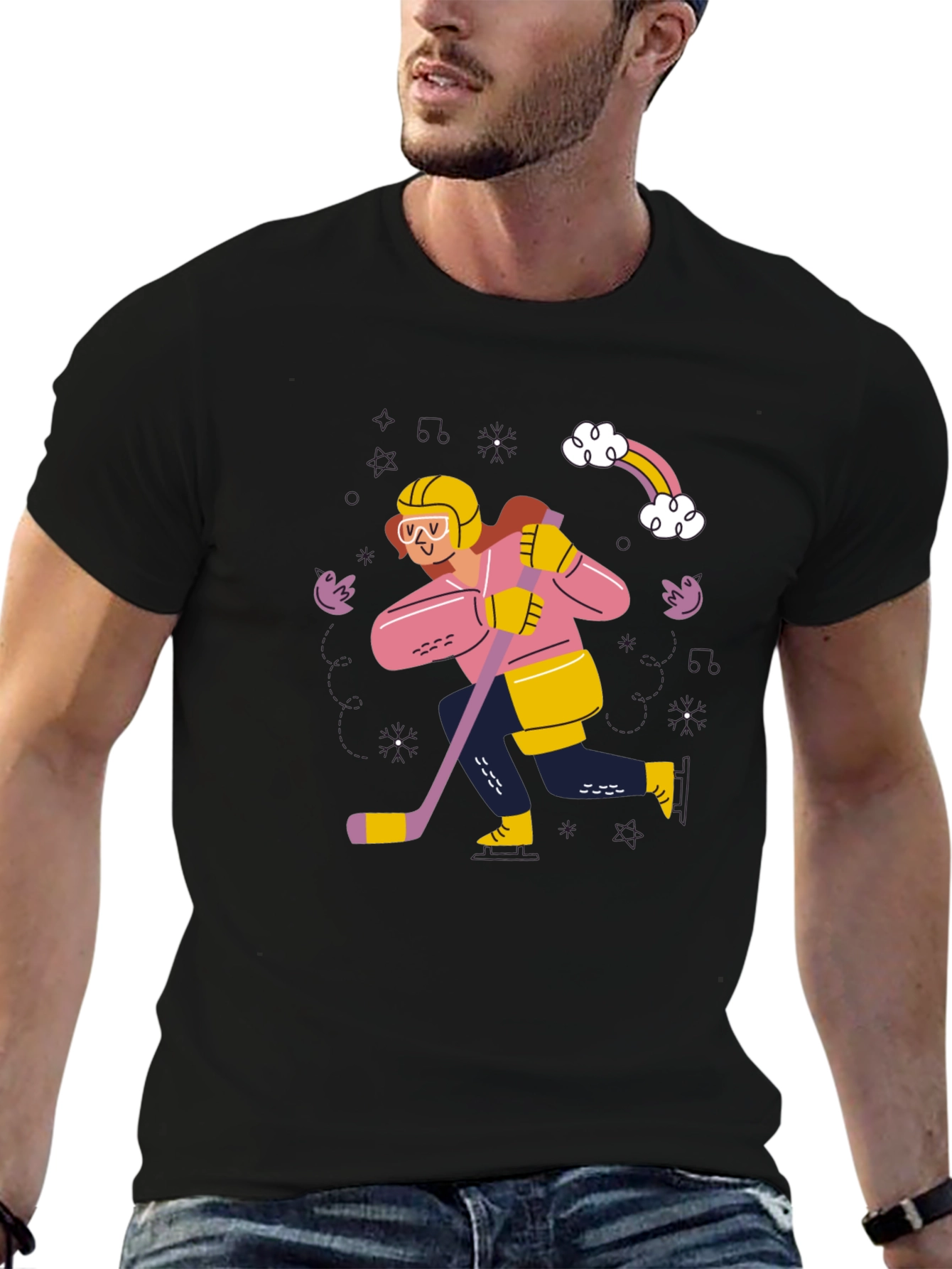 Hockey Player Graphic Tee - Unisex