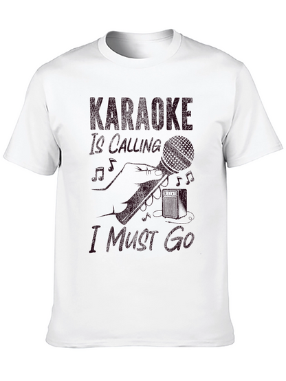 Karaoke Calling Mens Black T-Shirt