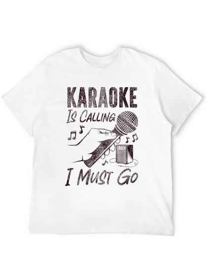 Karaoke Calling Mens Black T-Shirt