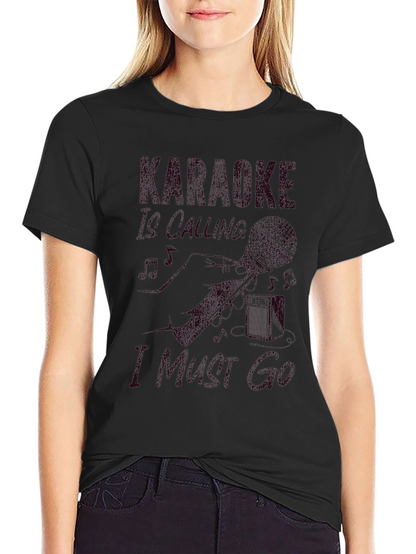 Karaoke Calling Mens Black T-Shirt