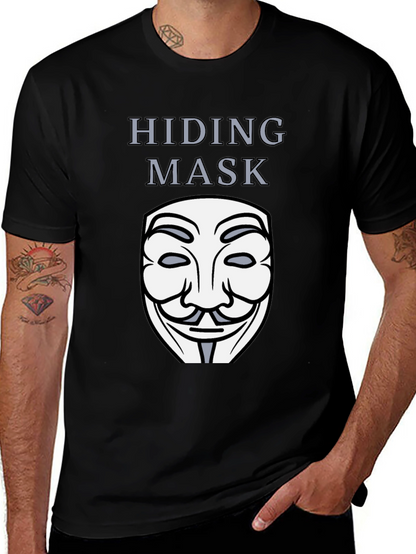 Hiding Mask Graphic Tee - Anonymous Style