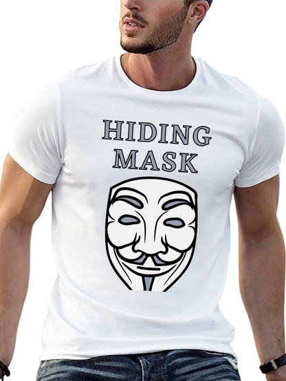 Hiding Mask Graphic Tee - Anonymous Style