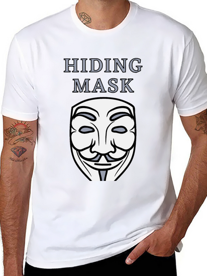 Hiding Mask Graphic Tee - Anonymous Style