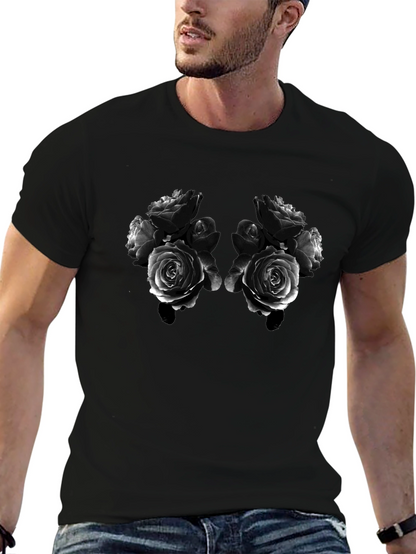 Rose Bouquet Graphic Tee - Black