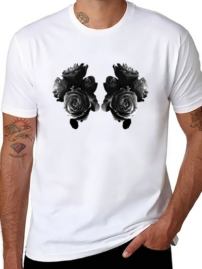 Rose Bouquet Graphic Tee - Black