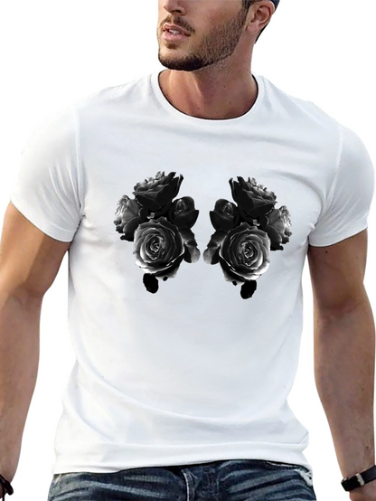 Rose Bouquet Graphic Tee - Black