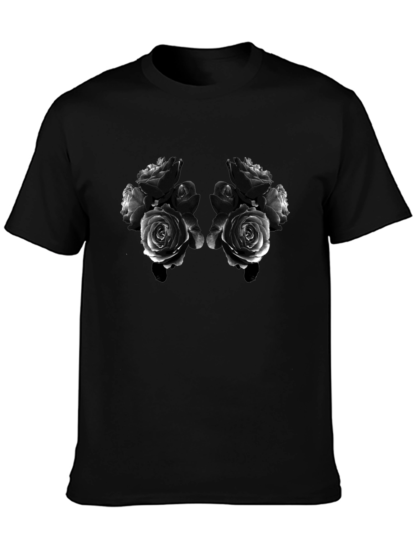 Rose Bouquet Graphic Tee - Black