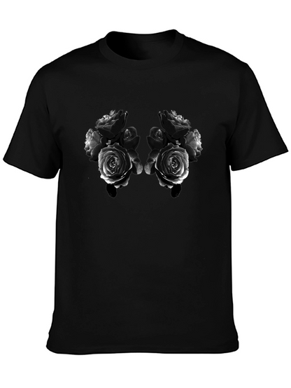 Rose Bouquet Graphic Tee - Black