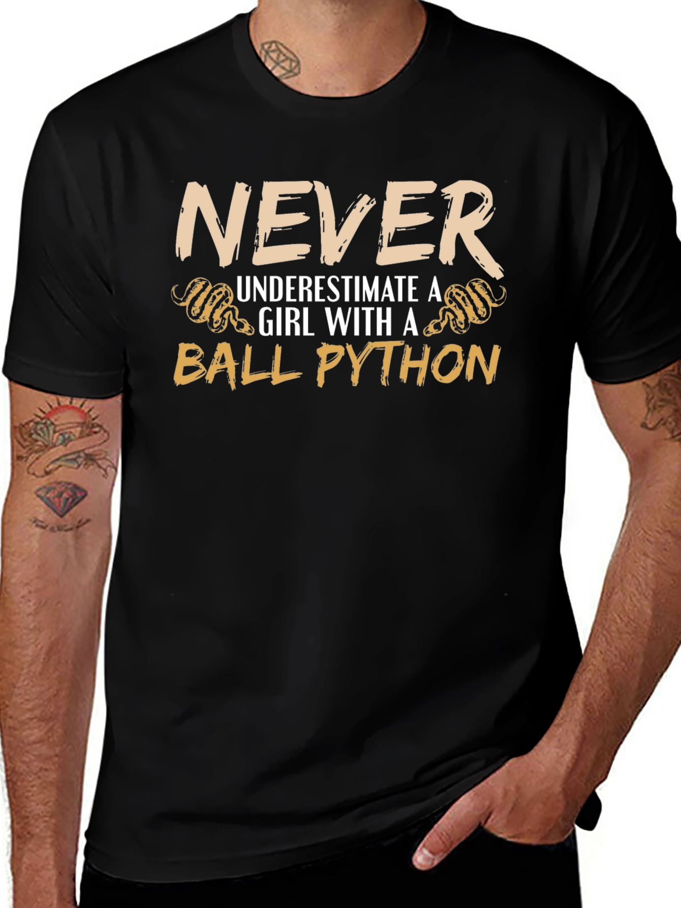 Never Underestimate a Girl with a Ball Python T-Shirt