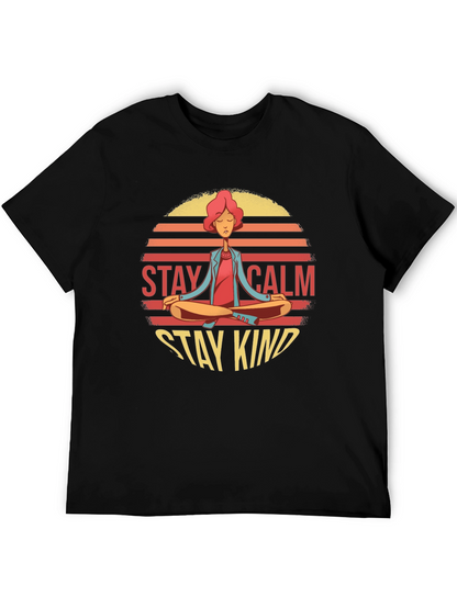 Stay Calm Stay Kind Yoga Graphic T-Shirt