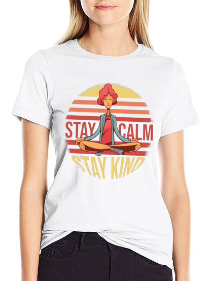 Stay Calm Stay Kind Yoga Graphic T-Shirt