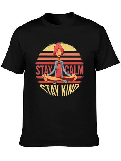 Stay Calm Stay Kind Yoga Graphic T-Shirt