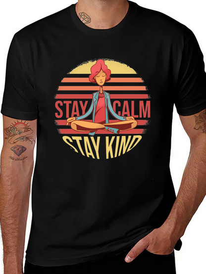 Stay Calm Stay Kind Yoga Graphic T-Shirt