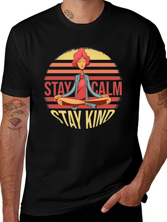 Stay Calm Stay Kind Yoga Graphic T-Shirt