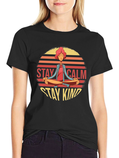 Stay Calm Stay Kind Yoga Graphic T-Shirt