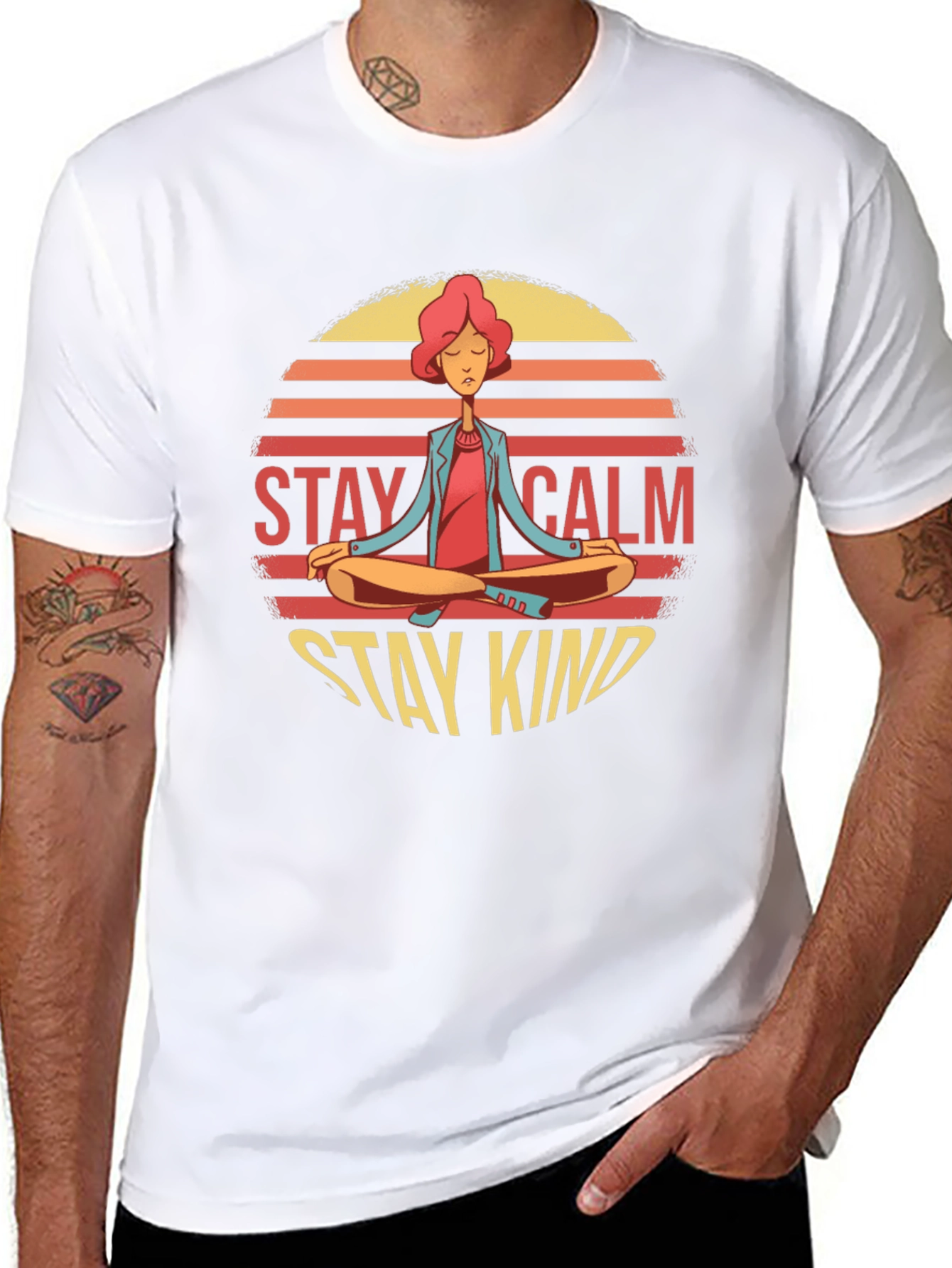 Stay Calm Stay Kind Yoga Graphic T-Shirt