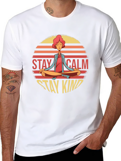Stay Calm Stay Kind Yoga Graphic T-Shirt