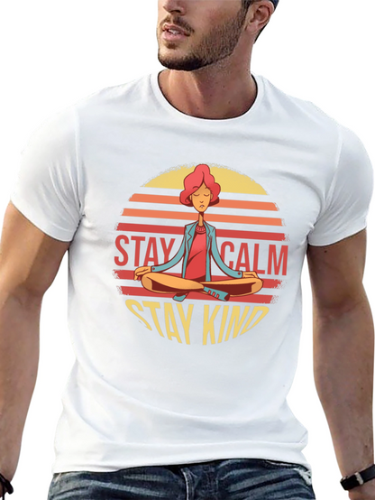Stay Calm Stay Kind Yoga Graphic T-Shirt
