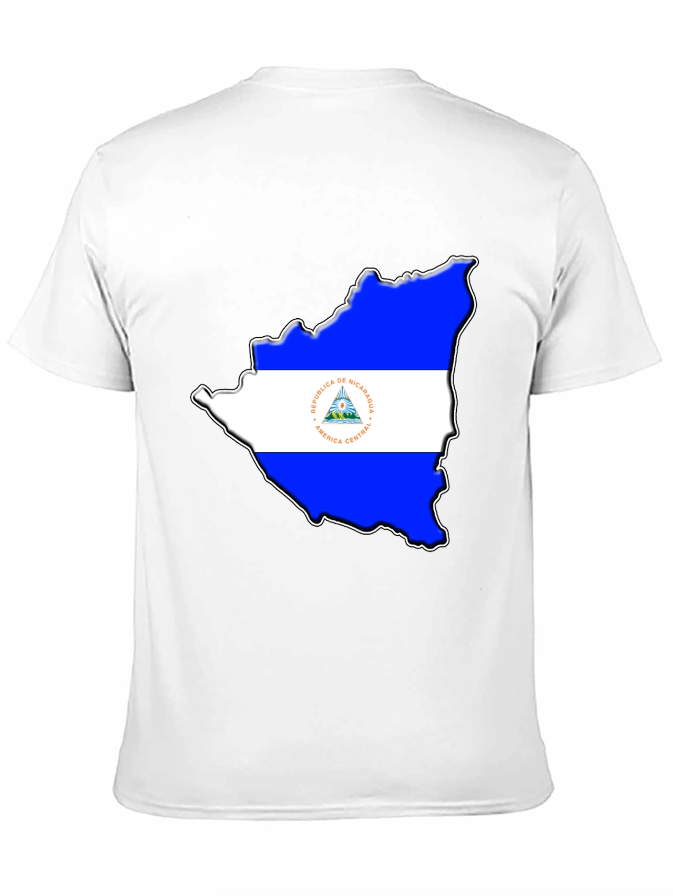 Nicaragua Flag Map Black T-Shirt
