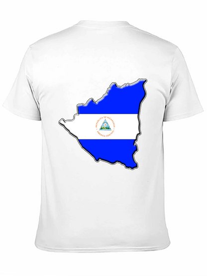 Nicaragua Flag Map Black T-Shirt