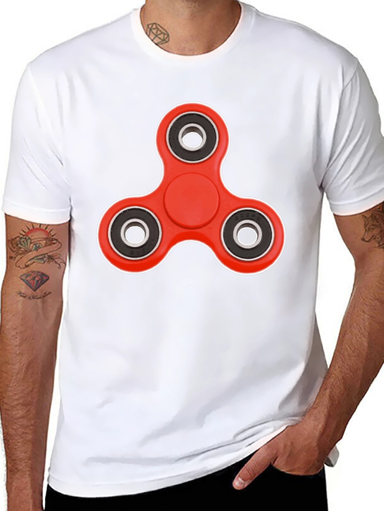 Fidget Spinner Graphic Tee - Trendy Casual Wear