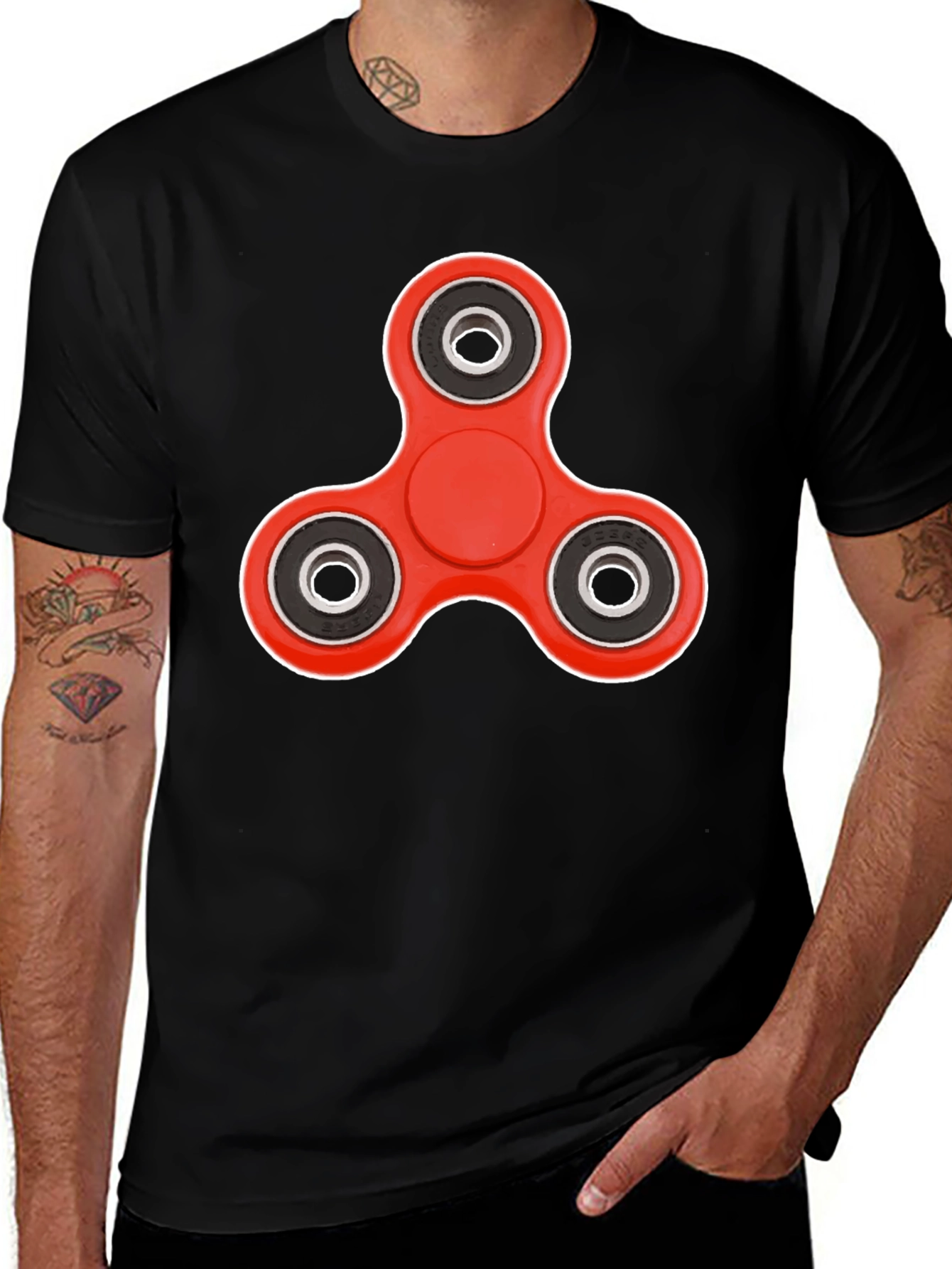 Fidget Spinner Graphic Tee - Trendy Casual Wear