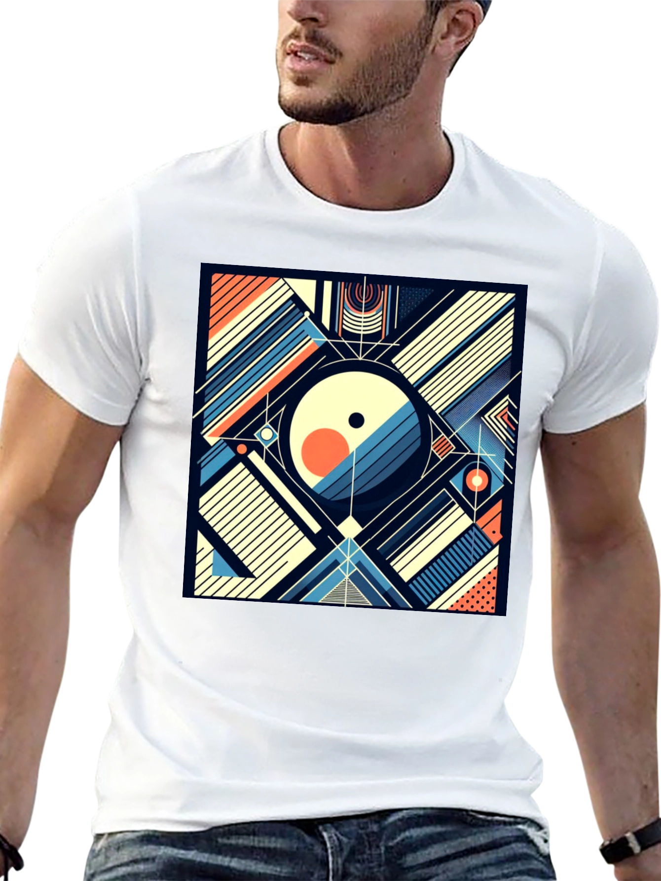Abstract Geometric Art T-Shirt - Modern Design