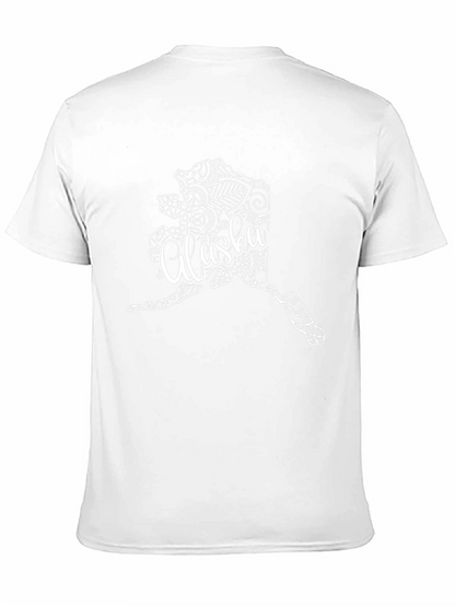 Alaska State Art Black T-Shirt