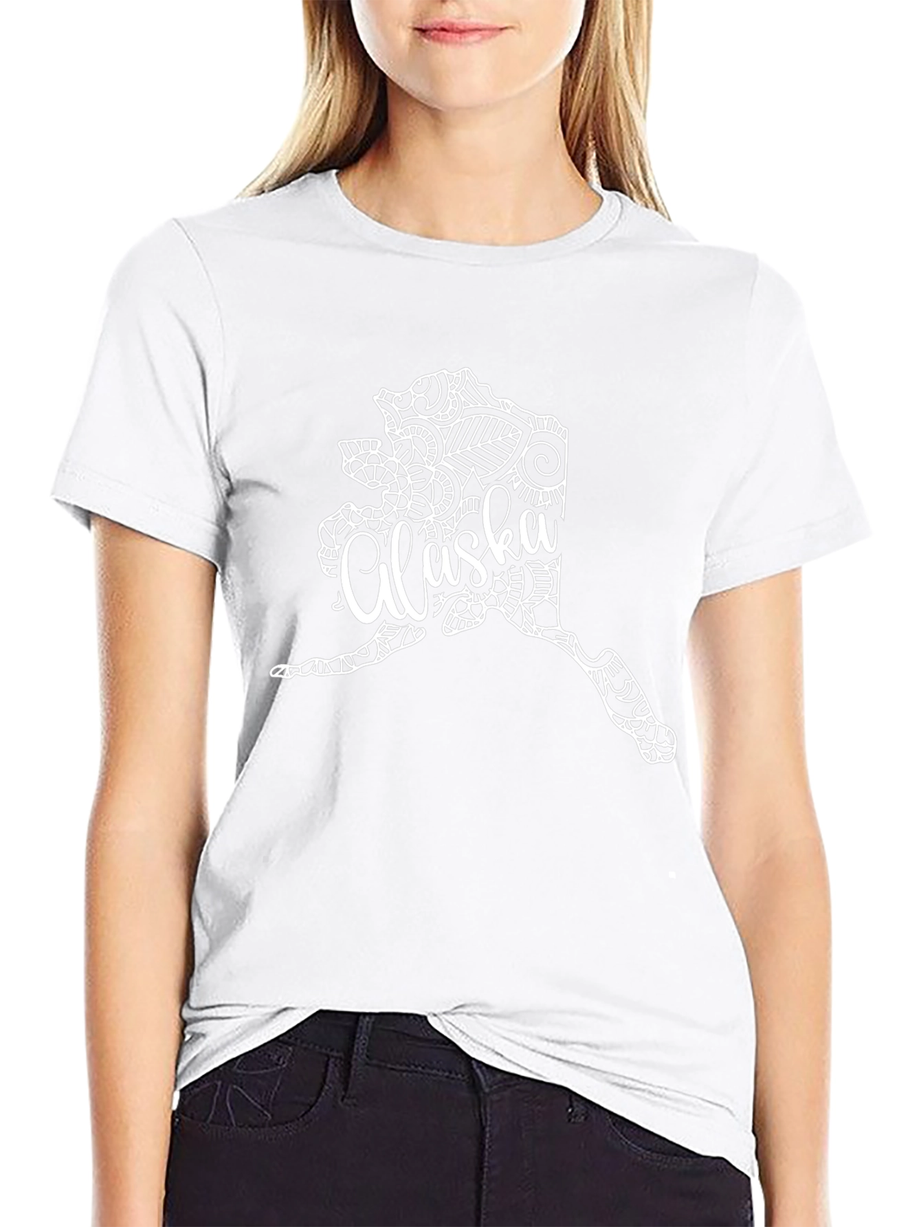 Alaska State Art Black T-Shirt