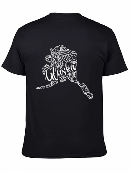 Alaska State Art Black T-Shirt