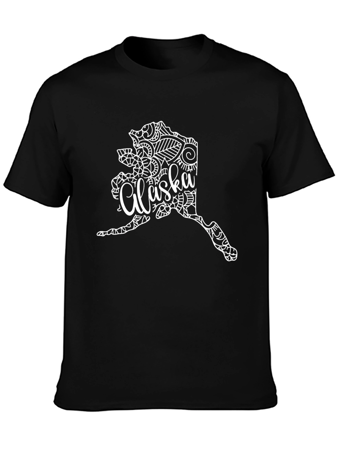 Alaska State Art Black T-Shirt