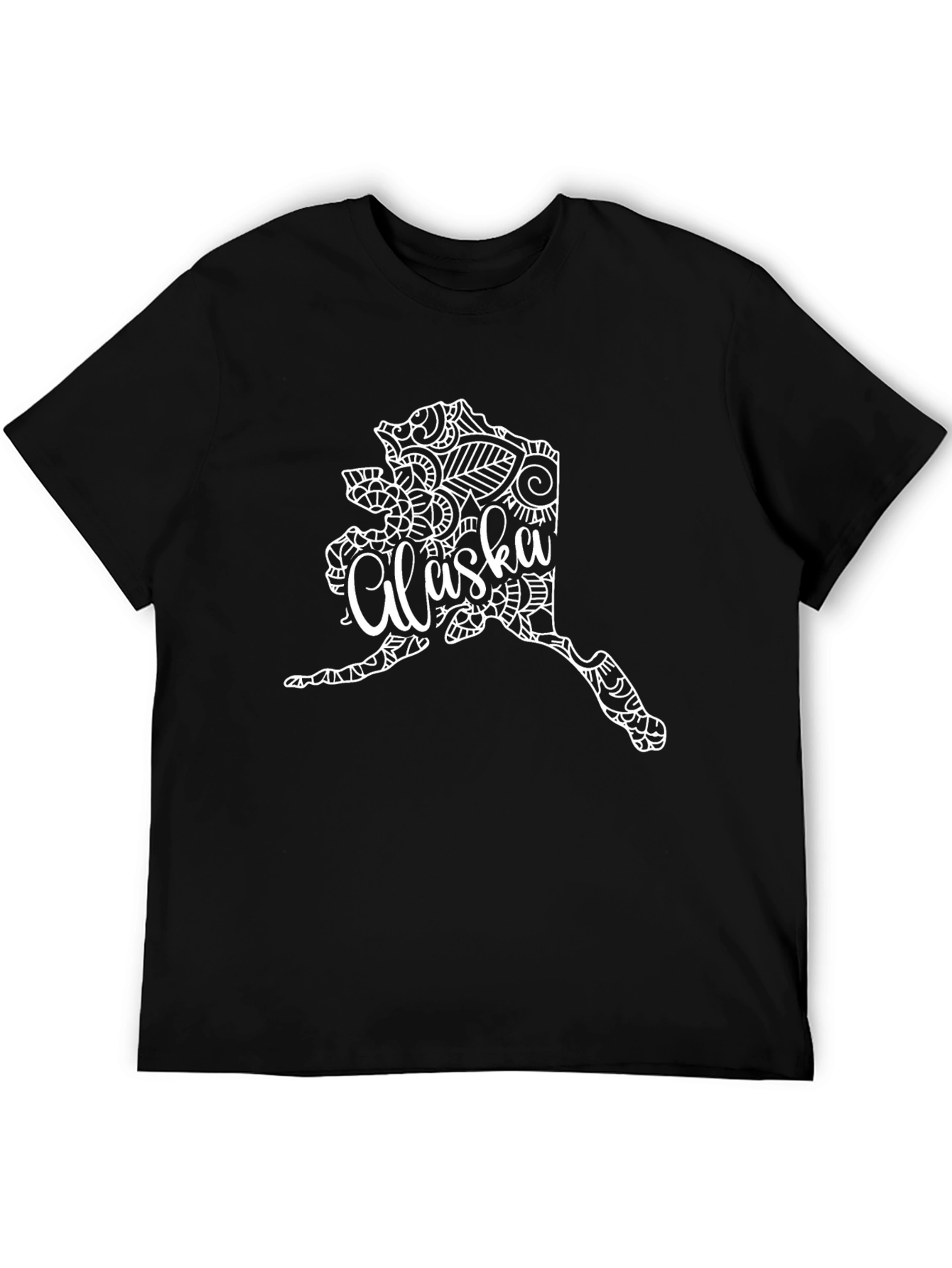 Alaska State Art Black T-Shirt
