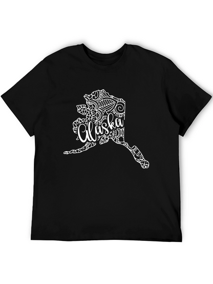 Alaska State Art Black T-Shirt